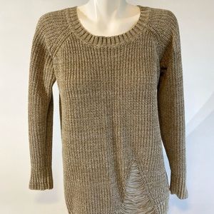 BCBGeneration Beige Cream 60% Cotton 40% Acrylic Crew Neck Pullover size XS